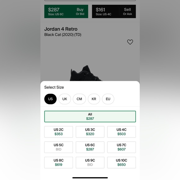 Jordan 4 Black Cat Toddler Sneakers- SZ 10 C - Picture 4 of 15